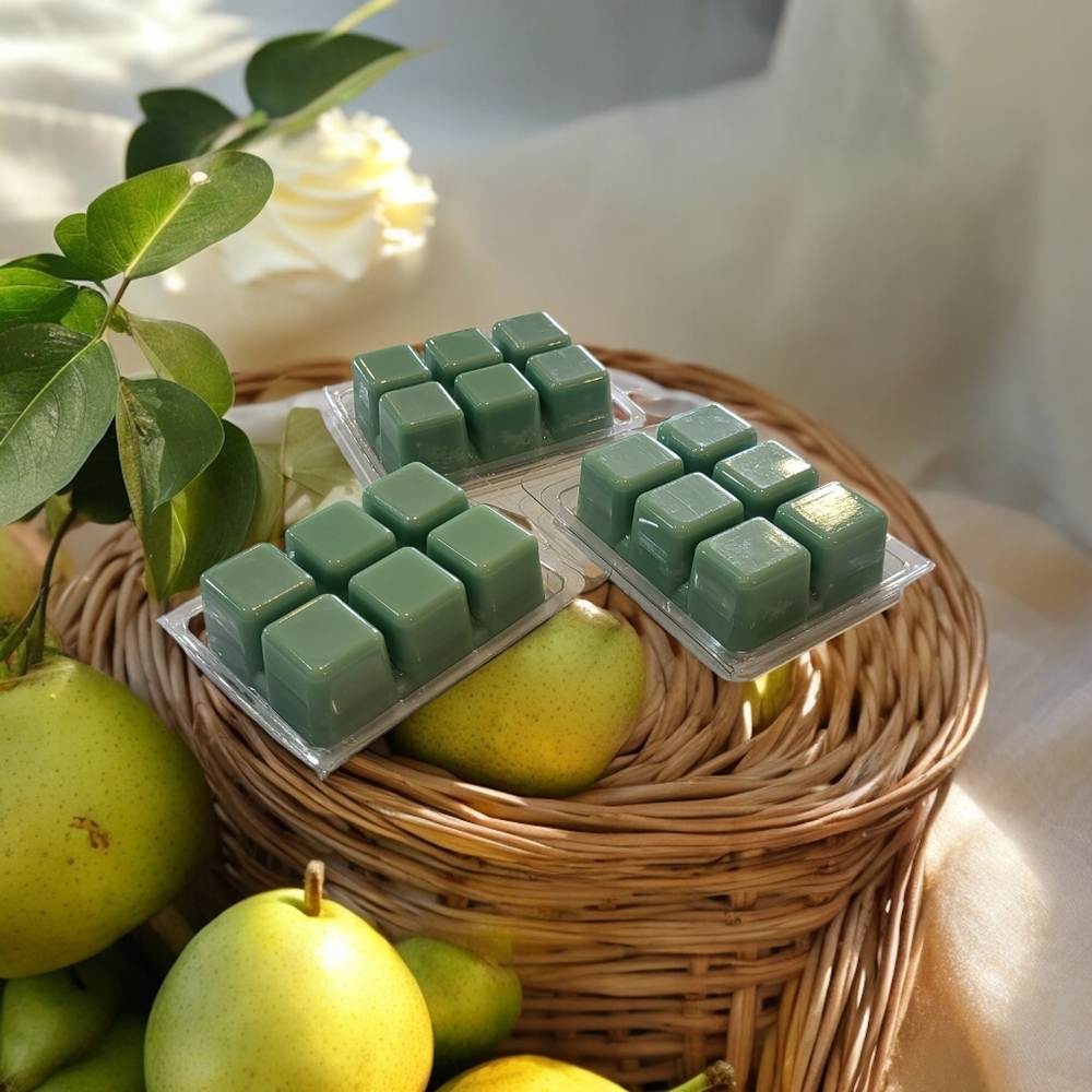 Pear & Vanilla 100 %Soy Wax Melting Tarts Set of Three Handcrafted Handmade
